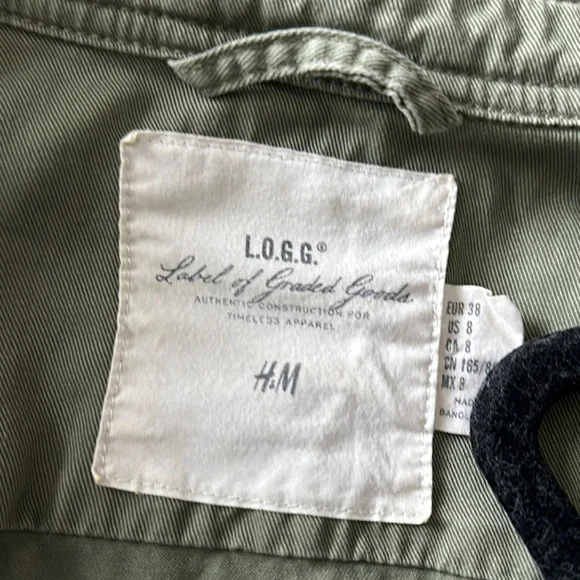 H&M Olive Green Button-Up Jacket - Picture 3 of 4